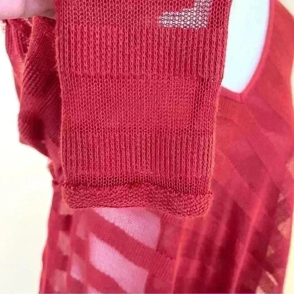 We The Free Orange Stripe V-Neck Boho Long Sleeve Sheer Wrap Style Dress Size S - Picture 8 of 13